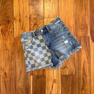 Size Small - Vervet Denim Checkered Shorts